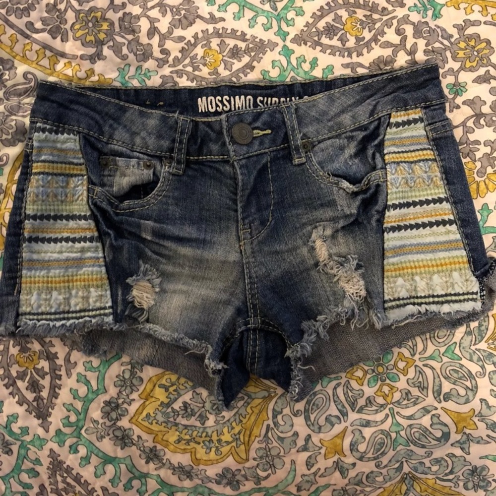 Pattern Jean Shorts